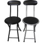 Black-Silver Folding 2 Piece Chair Set "F-4005"