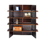 4-Panel Book Shelves Walnut Finish Room Divider "N1032-4-WALNUT"