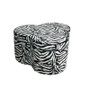 17.5 Inch Zebra Storage Ottoman W/ 3 Seating "HB4328"