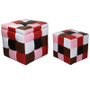 16In. Color Block Storage Ottoman -1 Seating "HB4436"