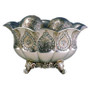 7" Royal Silver & Gold Metalic Decorative Bowl W/ Spheres "K-4199B"