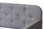 Grey Fabric Twin Size Sofa Daybed With Trundle Bed Camelia-Light Grey-Daybed By Baxton Studio