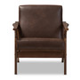 Bianca Faux Leather Lounge Chair Bianca-Dark Brown/Walnut Brown-CC By Baxton Studio