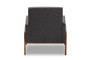 Dark Grey Fabric Upholstered Walnut Wood Lounge Chair BBT8042-Dark Grey-CC By Baxton Studio