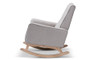 Greyish Beige Fabric Upholstered Whitewash Wood Rocking Chair BBT5308-Greyish Beige RC By Baxton Studio