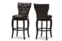 Leonice Button-Tufted 29" Swivel Bar Stool - (Set Of 2) BBT5222-Brown By Baxton Studio