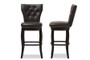 Leonice Button-Tufted 29" Swivel Bar Stool - (Set Of 2) BBT5222-Brown By Baxton Studio