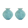 10"H Celesta Set Of 2 Vases - Textured Azure "310416/S2"