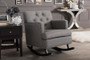 Bethany Grey Fabric Button-Tufted Rocking Chair BBT5189-Grey RC By Baxton Studio