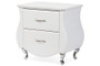 Erin White Faux Leather Upholstered Nightstand BBT3116-White-NS By Baxton Studio
