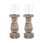 19"H Timberline Set Of 2 Pillar Candle Holders "526121/S2"