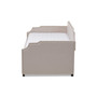 Twin Size Sofa Daybed With Roll Out Trundle Guest Bed Ally-Beige-Daybed By Baxton Studio