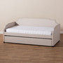 Twin Size Sofa Daybed With Roll Out Trundle Guest Bed Ally-Beige-Daybed By Baxton Studio