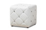 White Faux Leather Upholstered Ottoman 1710-White By Baxton Studio