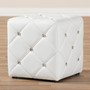 White Faux Leather Upholstered Ottoman 1710-White By Baxton Studio