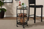 Bristol Metal And Wood Mobile Serving Cart YLX-9052 By Baxton Studio