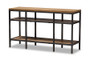 Caribou Oak Brown Wood And Black Metal Console Table YLX-0005-ST By Baxton Studio