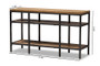 Caribou Oak Brown Wood And Black Metal Console Table YLX-0005-ST By Baxton Studio