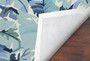 Capri Palm Leaf Indoor/Outdoor Rug Blue 24"X8' "Capr8166803"