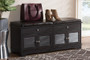 Leo 2-Drawer Shoe Storage Bench W-1705-5003-Dark Brown-Shoe Bench By Baxton Studio