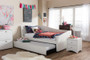 Vera White Leather Twin Daybed With Trundle Vera-White-Daybed By Baxton Studio