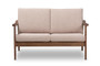 Venza Walnut Wood Brown Fabric Uph. Loveseat Venza-Brown/Walnut Brown-LS By Baxton Studio