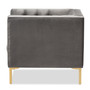 Zanetta Luxe And Glamour Lounge Chair TSF-7723-Grey/Gold By Baxton Studio