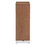 Shirley Walnut Medium 2-Door Shoe Cabinet With Open Shelves SR-002-Walnut By Baxton Studio