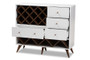 White And Walnut Finished Wood Wine Cabinet SEWC16003WI-White/Columbia By Baxton Studio