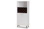 White And Walnut Finished Wood Wine Cabinet SEWC16001WI-White/Columbia By Baxton Studio