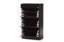 Cayla Black Wood Shoe Cabinet SESC214-Black-Shoe Cabinet By Baxton Studio