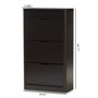 Cayla Black Wood Shoe Cabinet SESC214-Black-Shoe Cabinet By Baxton Studio