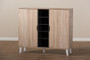 Adelina 2-Door Shoe Cabinet SESC16105-Hana Oak/Dark Grey-Shoe Cabinet By Baxton Studio