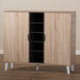 Adelina 2-Door Shoe Cabinet SESC16105-Hana Oak/Dark Grey-Shoe Cabinet By Baxton Studio
