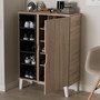 Adelina 1-Door Shoe Cabinet SESC16104-Hana Oak/Dark Grey-Shoe Cabinet By Baxton Studio