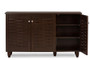 Winda 3-Door Brown Wooden Entryway Shoes Storage Cabinet SC864573 B-Wenge By Baxton Studio
