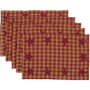 Burgundy Star Placemat Set Of 6 12X18 "30631"