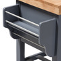 Sunderland Coastal And Farmhouse Grey Wood Kitchen Cart RT515-OCC By Baxton Studio