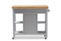 Hayward Coastal And Farmhouse Light Grey Wood Kitchen Cart RT372-OCC By Baxton Studio