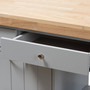 Hayward Coastal And Farmhouse Light Grey Wood Kitchen Cart RT372-OCC By Baxton Studio