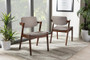 Elegant Walnut/Grey Fabric Dining Armchair - (Set Of 2) RT355-CHR-Grey By Baxton Studio