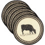 Sawyer Mill Charcoal Cow Jute Tablemat 13 Set Of 6 "34285"