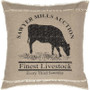 Sawyer Mill Charcoal Cow Pillow 18X18 "34382"