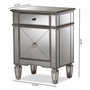 Claudia Hollywood Regency Mirrored Nightstand RS2403 By Baxton Studio