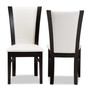 Adley Faux Leather Dining Chair - (Set Of 2) RH5510C-Dark Brown/White-DC By Baxton Studio