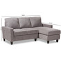 Greyson Modern And Contemporary Sectional Sofa R9002-Light Grey-Rev-SF By Baxton Studio