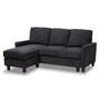 Greyson Modern And Contemporary Sectional Sofa R9002-Dark Grey-Rev-SF By Baxton Studio