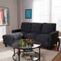 Greyson Modern And Contemporary Sectional Sofa R9002-Dark Grey-Rev-SF By Baxton Studio