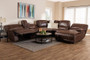 Best Brown Faux Leather Upholstered 6-Piece Sectional Recliner Sofa R7245A-Brown-SF By Baxton Studio