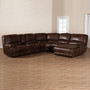 Best Brown Faux Leather Upholstered 6-Piece Sectional Recliner Sofa R7245A-Brown-SF By Baxton Studio